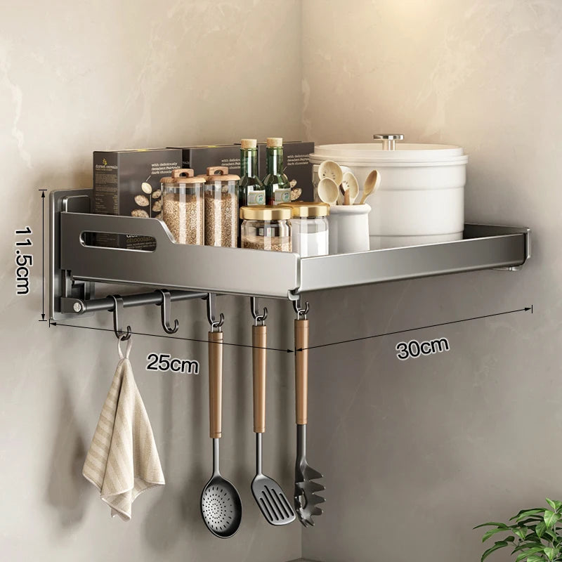 Wall Mounted Kitchen Utensils Organizer Home Spice Rack Box Jar Dish Drying Shelves Storage Supplies - View 9 | SAMAG