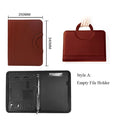 A4 Portable File Folder with Calculator Binder Organizer Manager Office Document Pad Briefcase PU Leather Padfolio Bag Customize