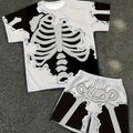 The summer new men's set features street casual hip - hop fashion comfort and softness with 3D frame pattern prints | SAMAG