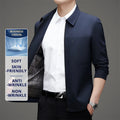 High End Anti Wrinkle Mature Men Business Casual Blazer Jacket Dad's Outfit Windbreaker Autumn Middle Aged Executive Coats