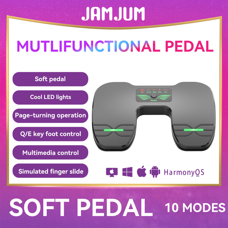 Wireless Page Turner Pedal Portable Music Page Turner for Tablets Smartphones BT Foot Page Turner Rechargeable & Anti-Skid Pad