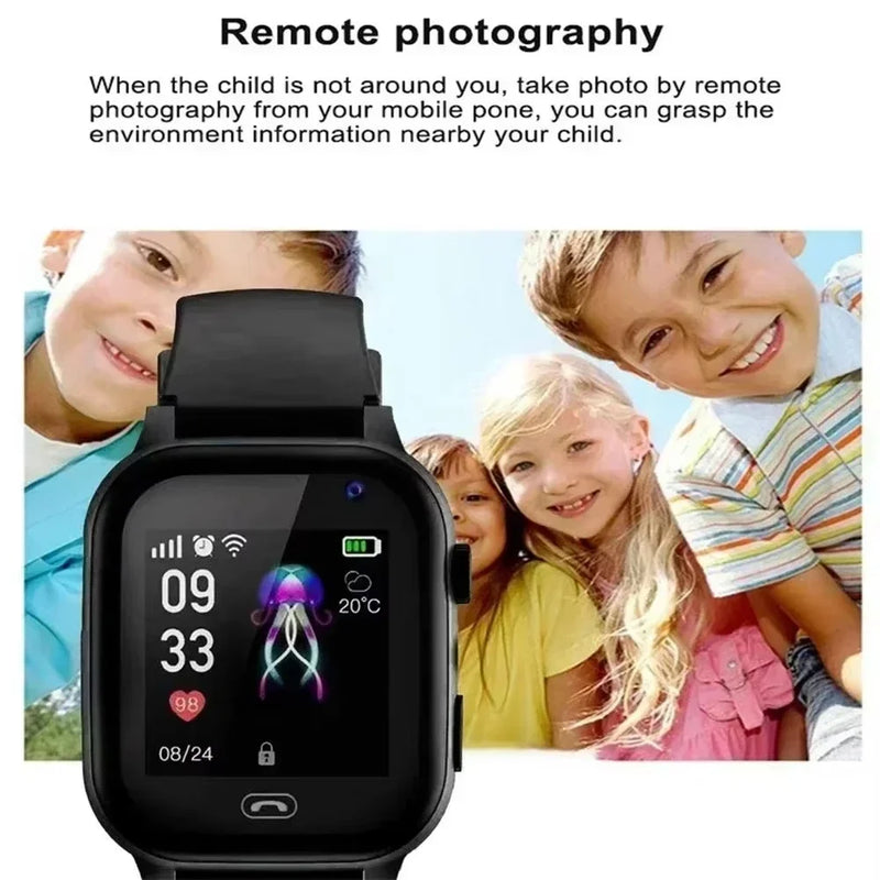 Lenovo NEW 5G GPS Children Smart Watch Camera SOS Call Waterproof SIM Card Support Earphone HD Video Kids reloj inteligente Boy