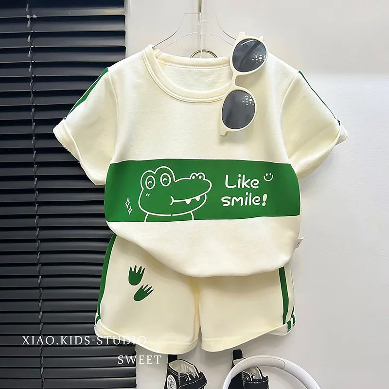 Trendy Clothing New Child Short Sleeve Striped Suits Boys - View 5 | SAMAG