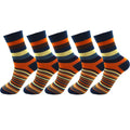 5 Pair Men's Striped Combed Cotton Socks Original Design | SAMAG