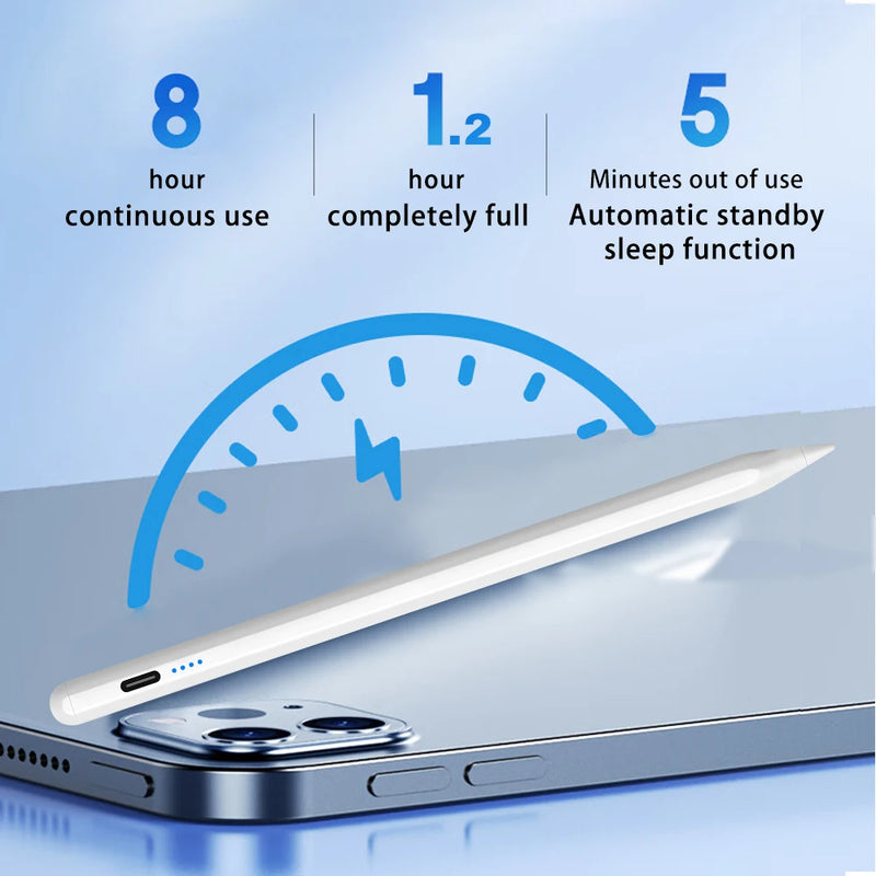 For iPad Pencil 2 1 Palm Rejection Power Display iPad Accessories iPad 2022 2021 2020 2019 2018 Pro 11 12.9 Air Mini Stylus Pen