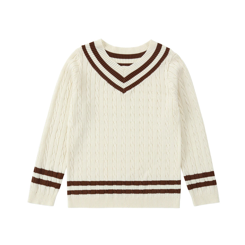 AS Beige Collection AW25 Corduroy Dress Children Knitting Sweater Boys Overalls Check Pants Brothers Sisters Family Matching