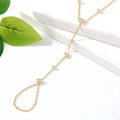 Simple Personality Gold Color Stainless Steel Y Chain Zircon Inlay Adjustable Bracelets for Women Ring Connect Bracelets Jewelry