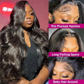 40 Inch Body Wave HD Lace Frontal Wig Human Hair 13x4 HD Lace Front for Black Women Pre-Plucked Brazilian Hair Wig