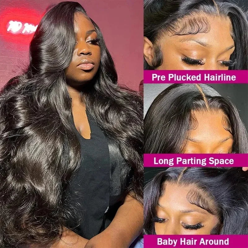 40 Inch Body Wave HD Lace Frontal Wig Human Hair 13x4 HD Lace Front for Black Women Pre-Plucked Brazilian Hair Wig