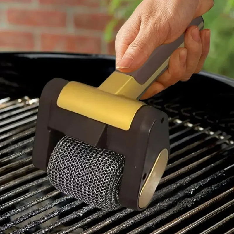 Rechargeable Electric Stainless Steel Roller Grill Cleaner Brush - Barbecue Cleaning Scrub Brush for Grills Kitchen Tools