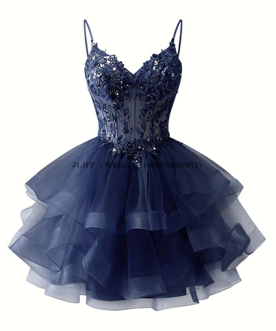 Customized Tiered Tulle A Line Homecoming Dress For Teens | SAMAG