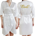 Rose Gold Women Bathrobe White Letter Bride Bridesmaid | SAMAG