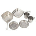 CLS Outdoor 6-Piece Stainless Steel Camping Cookware Set Portable Hiking Picnic Bowl 3-4 Person Barbecue Combination