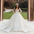 Customized Exquisite V - Neck Wedding Dresses Lace Shining | SAMAG