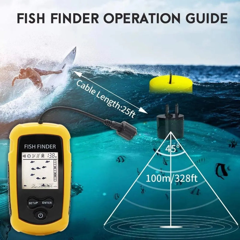 Handheld Portable Fish Finder LCD Screen Castable Sonar - View 4 | SAMAG