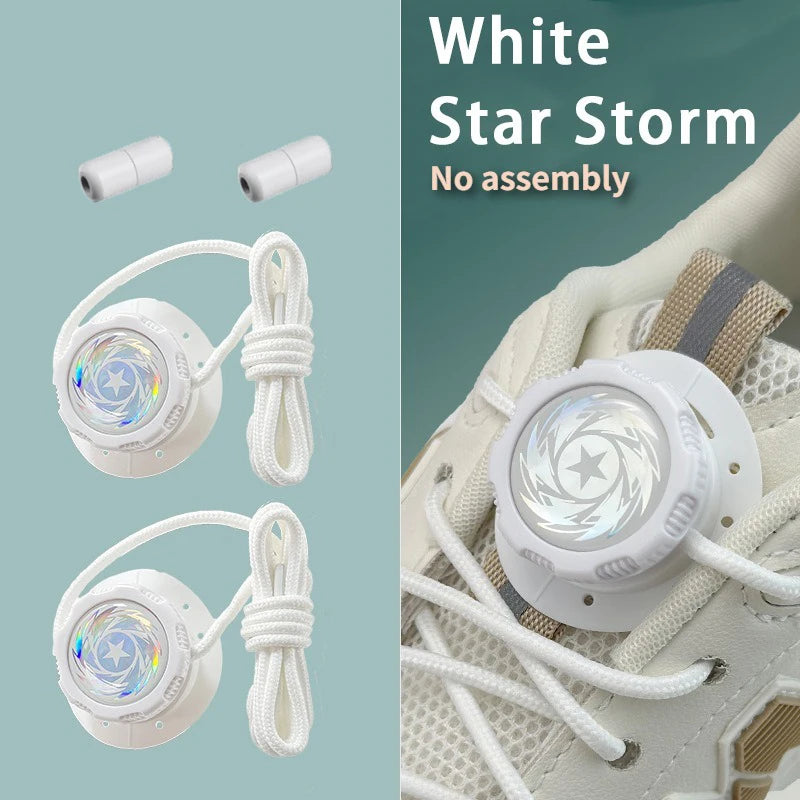 Thick Rope Swivel Buckle Shoelaces New Upgrade Automatic No Tie Laces For Sneakers Shoe Accessories For Adults Kids