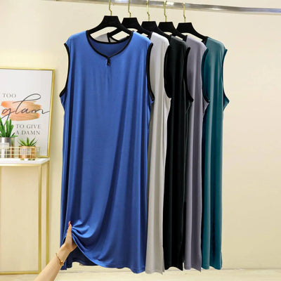Cool Lightweight Modal Sleepwear Long One-Piece Robe | SAMAG