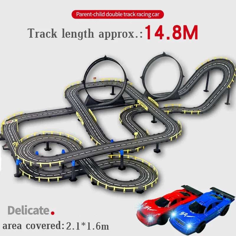 Electric Rail Car 1:43 Double Remote Control Racing Track Toy Automatic Racing Electric Track Children Christmas Gift