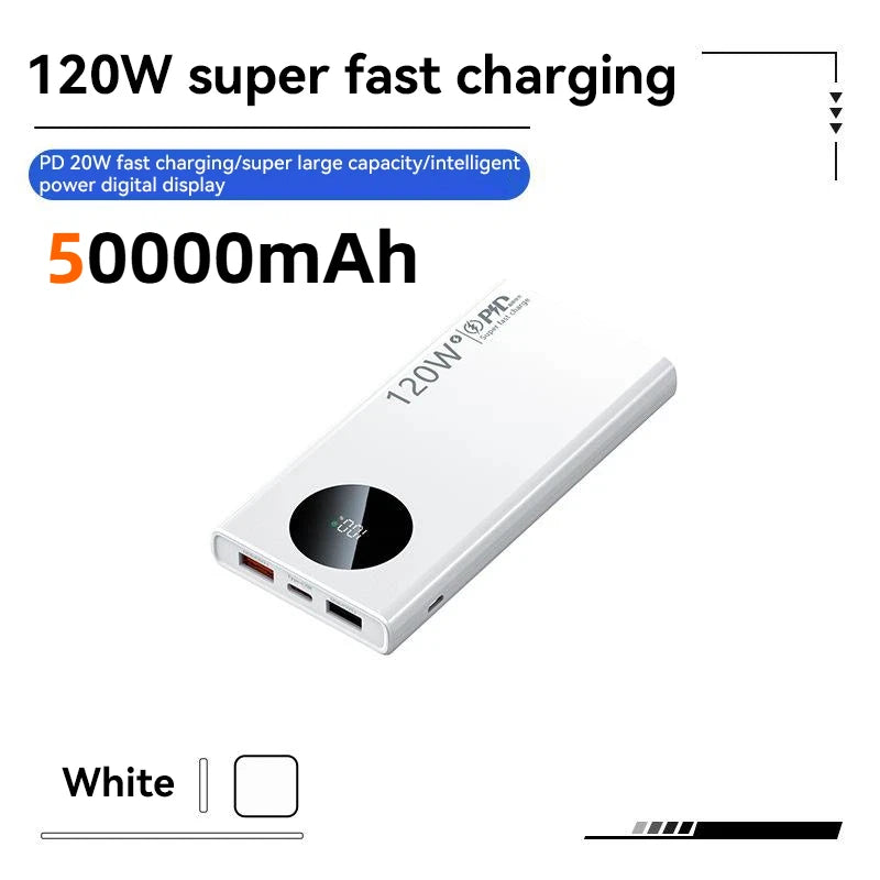 Lenovo 200000mAh Power Bank 120W PD Super Fast Charging Portable Power Bank Large Capacity External Battery With Digital Display