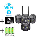 Solar 4G/WIFI IP Camera 15MP Three Lens Three Screen  Waterproof Monitor Night Vision Security Protection PTZ Video Surveillance