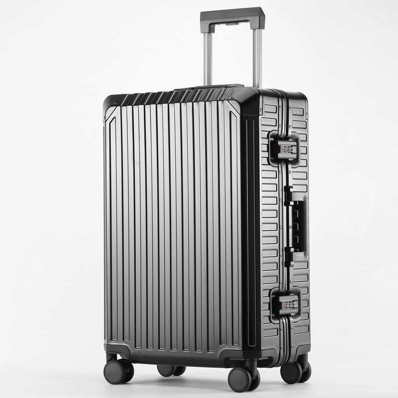 2026 Large Capacity Durable Luggage Sets 100% Aluminum Suitcase Wheels Women Girl Men Cabin Carry-On Boarding Travel 20/24/26/28