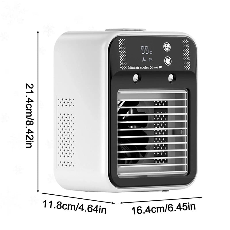 Portable Mini Air Conditioner For Dormitory Fast Cooling Ultrasonic Nano Mist LCD Display Rechargeable indoor Outdoor Cooler