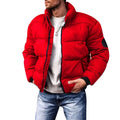 2025 Winter New Men's Down Cotton Jacket Daily Casual Windproof Warm Parkas Outwear Short Stand Collar Warm Cotton Clothing