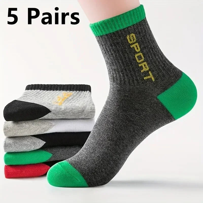 5pairs Men's Quarter Length Athletic Socks For Sports | SAMAG