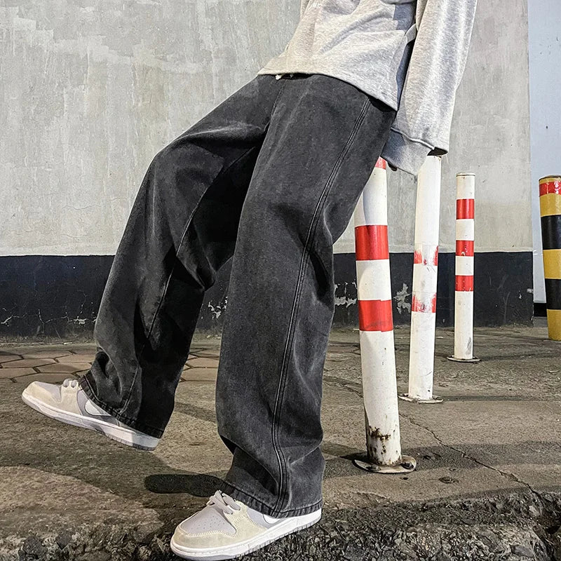 New Streetwear Loose Jeans Men Korean Style Fashion | SAMAG
