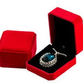 Huitan Velvet Box for Rings/Earrings/Necklaces/Bracelets Simple Classic Engagement Wedding Packaging Boxes - Visuel 3 | SAMAG