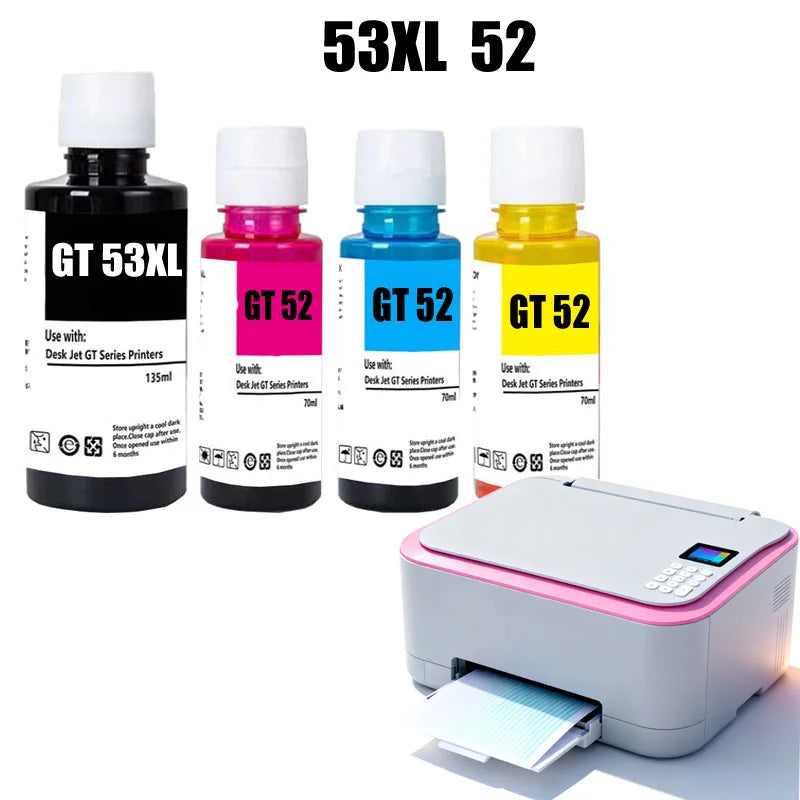 GT53XL GT52 Refill Ink For HP GT5820 GT411 GT582 GT410 518 519 510 531 672 726 755 798 Printer gt53xl gt52 Refill Dye Ink