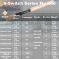 Maxcatch V-Switch Fly Fishing Rod Kit 4-8WT 10/11FT Moderate Fast Action Rod Reel Line Combo Switchable Fighting Butt Travel Kit