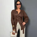 Women's 100% Cotton Floating Ribbon Back Lace Up Cardigan - View 13 | SAMAG