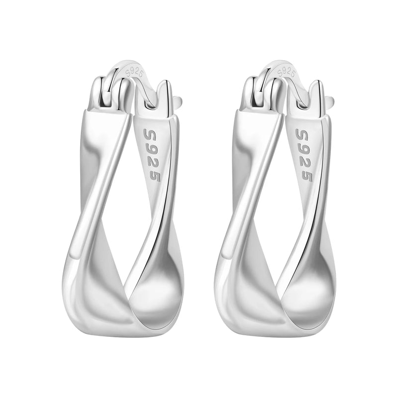 925 Sterling Silver Simple Gold U-shaped Earrings Jewelry | SAMAG