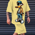 The summer new men's suit features an interesting cartoon duck print casual and fashionable polyester wear - View 2 | SAMAG