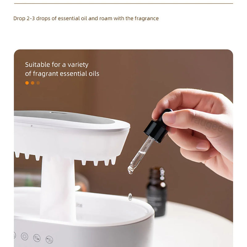 Aromatherapy Humidifier Raindrop Air Humidifier Color Light White Noise Essential Oil Diffuser Household Ultrasonic Aromatherapy