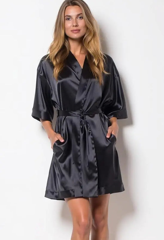 Hot Women Short Silk Bridesmaid Bride Robe Sexy Satin | SAMAG