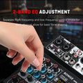 BOMGE D4 Audio Mixer 4 Channel Mini Mixer 99 DSP Reverb Effects USB Audio Interface Bluetooth for Karaoke Podcast Live Streaming