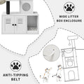 Garvee Large Cat Tree and Tower for Indoor Cats With Hidden Washroom Cabinet,Post,Perch&Brush Spacious Hammock Padded Perches and Condos Cat Toys