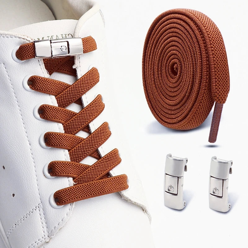 No Tie Shoe Laces Elastic Laces Sneakers Tennis Lock Shoelaces Without Ties Unisex Kids Adult Flat Shoelace Shoe Accessories