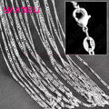 10PCS Wholesale Pure 925 Sterling Silver Charm Link Chain Necklace Jewelry with Strong Smooth Lobster Clasps 16-30 Inches