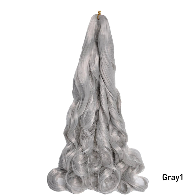 Loose Wave Braiding Hair Extensions 24" Synthetic Spiral Curls Braids Hair Pre Stretched Bouncy Braid French Curls Braiding Hair