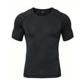 Men's High Elastic Quick Dry Slim Compression T-Shirt, Breathable Mesh Back, Body Shaping Fitness Workout Top