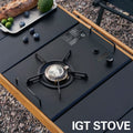 Pandatour Camping Outdoor IGT Table Gas Stove Wood Grain | SAMAG