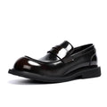 Men's Genuine Leather Glossy Loafers Wide Feet Big Size Summer British Style Round Toe Big Head Formal Casual Dress Shoes