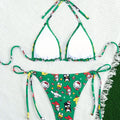 Sanrio Christmas Print Halter Bikini Set Women Cute | SAMAG
