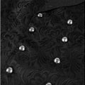 Men's Black Suit Vest; Jacquard Fabric, Double-breasted, Sleeveless, V-neck Vests; Available in White, Blue, and Champagne.