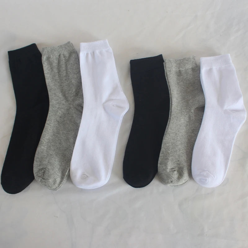 10Pairs Men's Pure Cotton Socks Autumn winter Black White | SAMAG