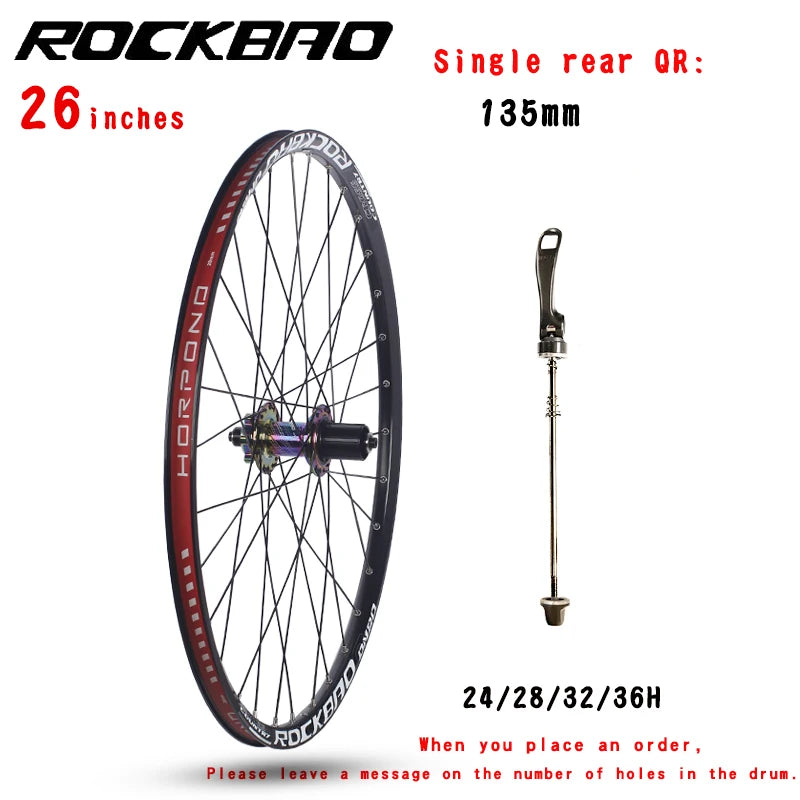 ROCKBAO Mountain Bike Wheelset 24/26/27.5/29inches Disc Brake 4Bearings 7-12speed Quick Release 29er MTB Bicycle Wheel