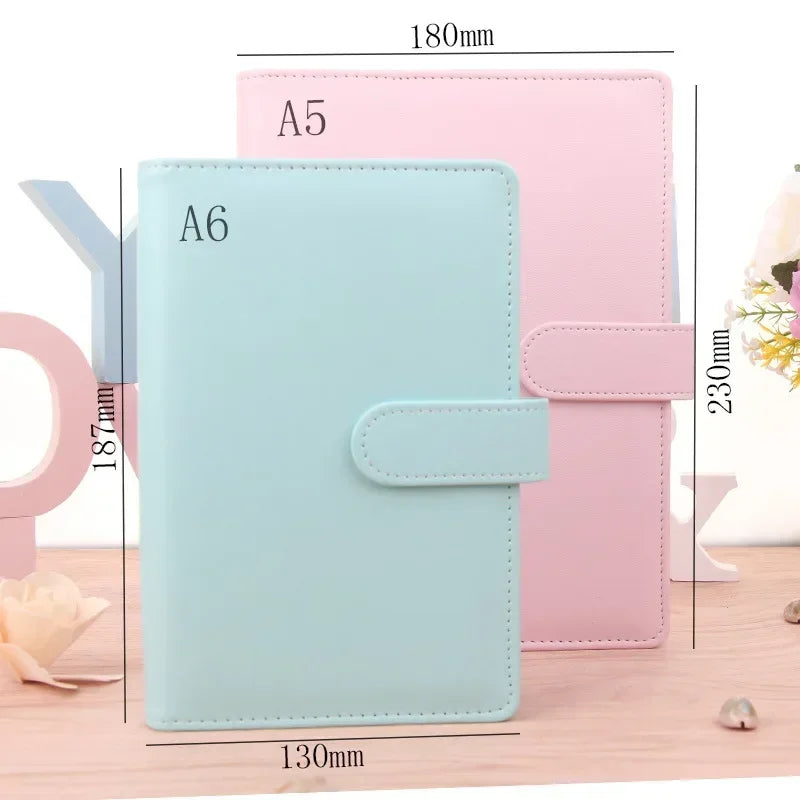 Vintage Refillable Notebook A5 A6 File Folder Notepad Cover Leather Ring Binder Office Documents Organizer Paper Storage